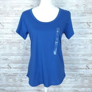 Charter Club Womens Pajama Lounge Top S Short Sleeve Blue 296